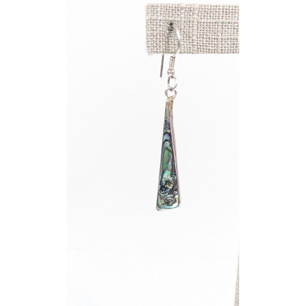 Abalone Long Shell Silver Dangle Earrings - image 4